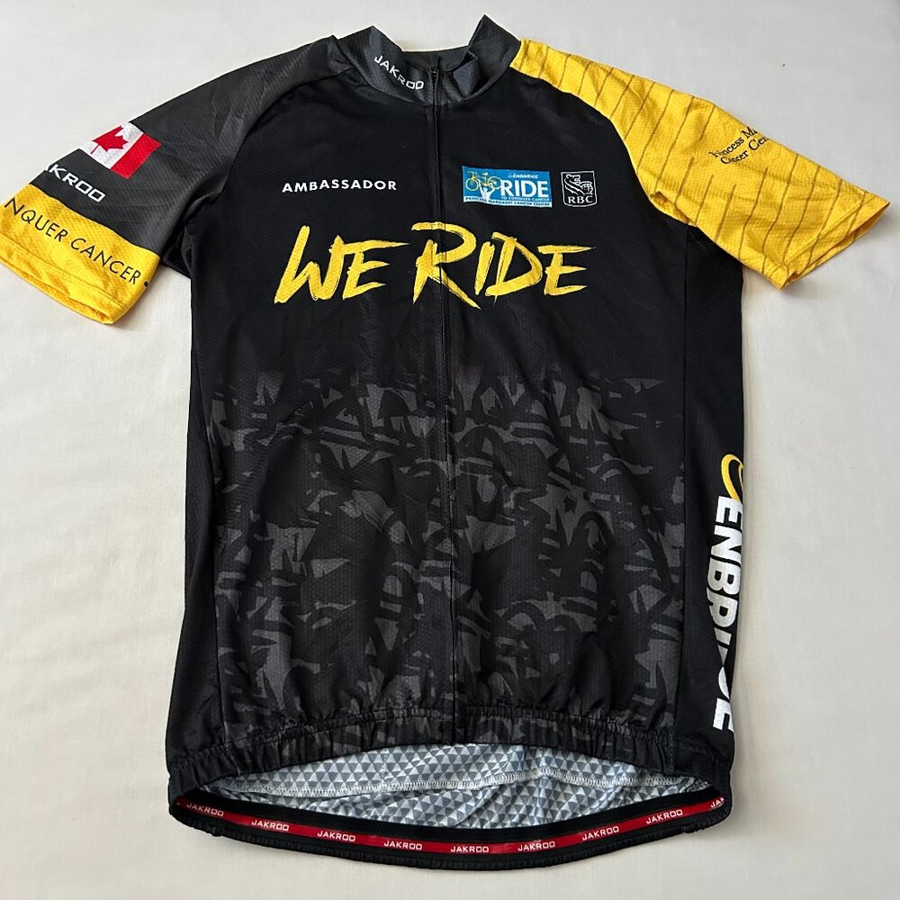 Jakroo Full Zip Short Sleeve Men's Cycling Jersey "We Ride" Chest 38" - 46"